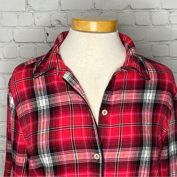 VICTORIA’S SECRET Long-sleeve Plaid Sleep Shirt - Picture 2 of 9